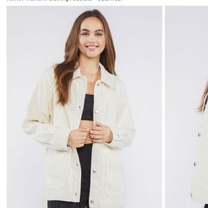 Drop-Sleeve Twill Shacket